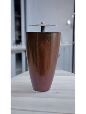 Mikasso 4 Adet 12 cm Lüks Plastik Kanepe Baza Ayak Dolap Robot Süpürge Tablalı Koltuk Ayağı Desenli Ceviz Ka