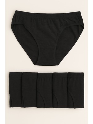 0615 Tutku Kadın Ribana Bikini Kom 12LI Paket Siyah