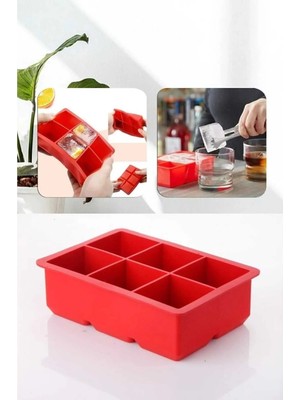 Mikasso Silikon 15 Bölmeli Buz Kalıbı ile 6 Bölmeli Iri Buz Kalıbı Kolay Çıkarılabilen Buz Küpleri Silikon