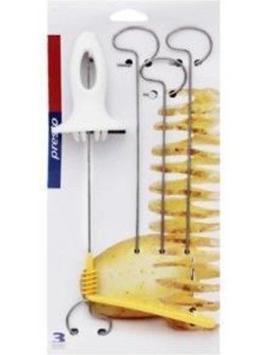 Mikasso Çubukta Spiral Patates Dilimleme Cips Yapma Seti 4 Şiş Plastik Beyaz
