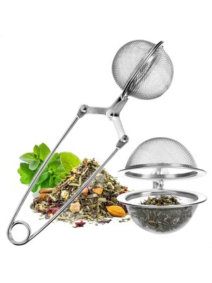 Mikasso Paslanmaz Çelik Çay Bitki Çayı Demleme Süzgeci Maşalı Çay Süzgeci Ihlamur Adaçayı Kuşburnu Süzgeci P
