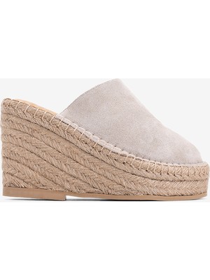 Valmenti Kadın Hakiki Deri Bej Süet Topuklu Terlik 1144 5408 Bn Trlk Y25 Bej Suet