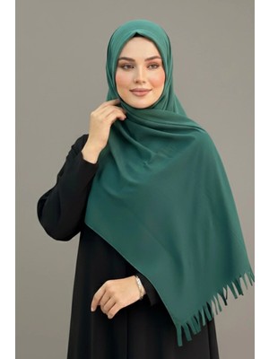 Levamor Meysun Kadın Siyah Viskon Likralı Püsküllü Pratik Hazır Şal