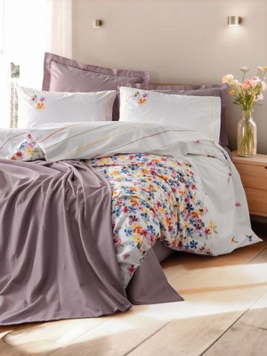 Cotton Box Vivid Çift Kişilik Pikeli Nevresim Takımı Flurry Lila