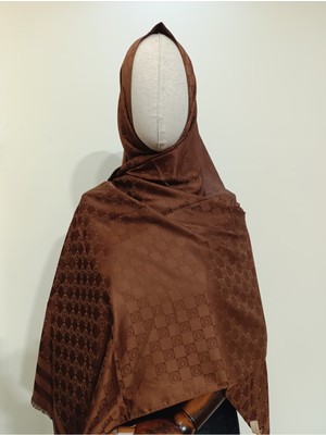 Esima Butik Kare Desen Özel Seri Ipeksi Dokulu Jakar Şal