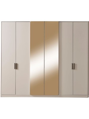 Caddeyıldız Monica 6 Kapılı Gardrop - Krem