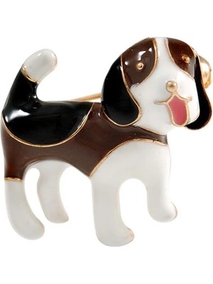 Cesicey Beagle Köpek Broş (4 cm) Mineli Gold Renk