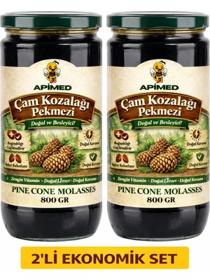 Apimed Çam Kozalağı Pekmezi 2*800 gr – Katkısız, Ilave Şekersiz, Geleneksel Pekmez