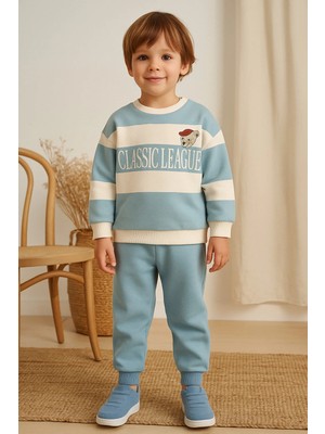 GMG Collection Baby Erkek Çocuk Şardonlu Kalın Mavi Ikili Takım 2y,3y,4y,5yaş