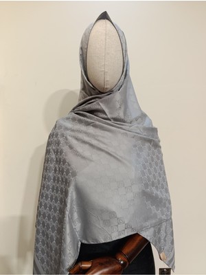 Esima Butik Kare Desen Özel Seri Ipeksi Dokulu Jakar Şal