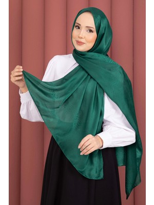 ECN Şerit Detaylı Jakar Şal Serisi Zümrüt