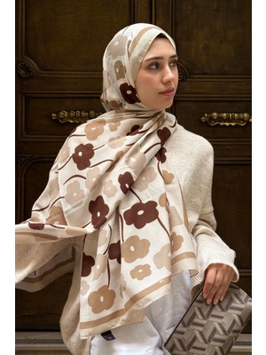 Levamor Kadın Empirme Soft Flory Şal Desenli Pamuklu Likralı Yumuşak Dokulu Şık Şal