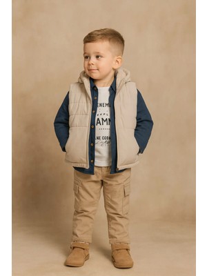 GMG Collection Baby 4lü Yelekli Müslın Gömlekli Pantolon Takım 1y 2y 3y 4y Erkek