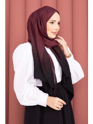 ECN Renk Geçişli Modern Şal Serisi Bordo