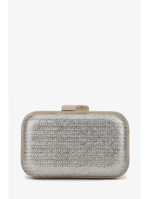 Valmenti Kadın Vegan Gümüş Abiye Çanta 1083 024 Bn Cnt SK25-26 Gumus Hasır