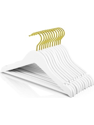 Mikasso 6'lı Ahşap Görünümlü Beyaz Çocuk Askı Bebek Askısı 6 Adet 1.kalite Plastik Beyaz Tr