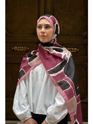 Levamor Kadın Empirme Soft Noly Geometrik Desenli Pamuklu Likralı Şal