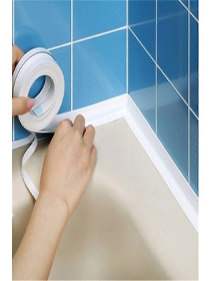 Mikasso Su Sızdırmaz Geçirmez Bant Lavabo Küvet Tezgah Kenar Bandı Banyo Mutfak Pencere Bandı 3,2MX38 mm Bey