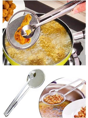 Mikasso Süzgeçli Haşlama ve Kızartma Maşası Paslanmaz Celik.moe Plastik 1 Parça Plastik