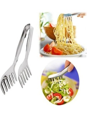 Mikasso Paslanmaz Makarna Maşası 21 cm Paslanmaz Çelik Gümüş