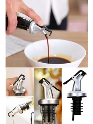 Mikasso Pratik Kapaklı Şişe Ucu Servis Aparatı Damlalık Chef 1ADET Mutfak Yağdanlık Tıpa Tapa Mantar Ev Cafe