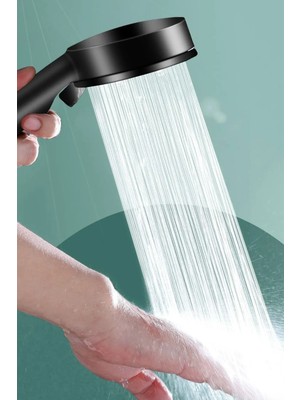 Mikasso Siyah 5 Fonksiyonlu Banyo Duş Başlığı Başlık Yumuşak Akış Duş Başlığı Plastik Fonksiyonlu Plastik