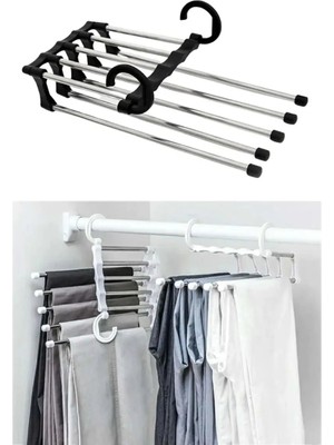 Mikasso Katlanabilir Dolap Içi Kravat Şal Pantolon Askılığı ve Organizerı Metal Beyaz