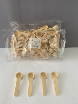 Mikasso Mini Oval Baharat Küreği Kaşığı Ölçü Kaşığı 6 Adet Ahşap Kahverengi