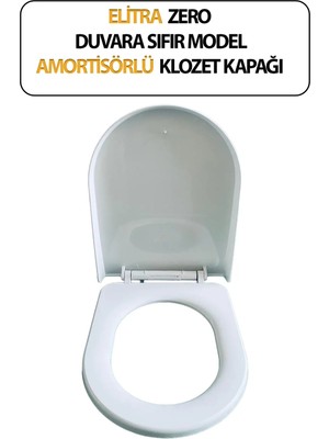 Trend Hause Klozet Kapağı, Duvara Sıfır, Elitra Zero , Amortisörlü, Hijyenik, Basit Kurulum Tak Kullan