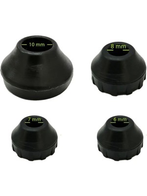 Mikasso Tel Sandalye Masa Sehpa Ayak Pabucu 10 mm (20 Adet) Siyah