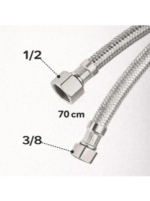 Mikasso Spiral Çelik Flex 1/2 - 3/8 - 70 cm
