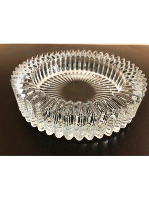 Mikasso Kristal Lüks Cam Küllük |kristal Lux Küllük 14CM 1 Adet Cam Küllük Cam Beyaz Yuvarlak