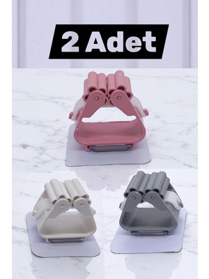 Mikasso 2 Adet Duvara Monte Mop Paspas Tutucu Askı Yapışkanlı Mop Süpürge Paspas Temizleme Fırçası Tutucu Ço