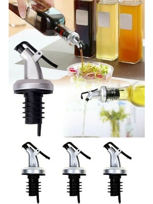 Mikasso 3'lü Kapaklı Şişe Ucu Servis Aparatı Damlalık Yağdanlık Tıpa Tapa Mantar Plastik Turkuaz