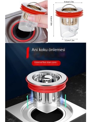 Mikasso Tuvaletl Banyo Duş Giderleri Için Süzgeç Çek Valfi Koku Önleyici, Böcek Geçirmez, Çekirdekli