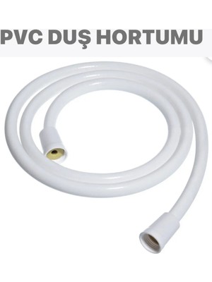 Mikasso Pvc Plastik Duş Hortumu 150 cm Örgülü Elektrikli Şofben Hortumu Duş Hortumu Beyaz Plastik Plastik