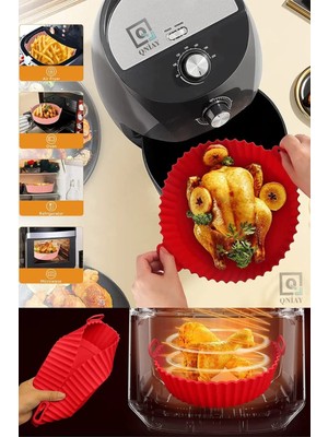 Mikasso Airfryer Kalıbı Yağsız Kızartma Sıcak Hava Fritöz Silikon Sepet Mat Yapışmaz Pişirme Fırın Matı Sili