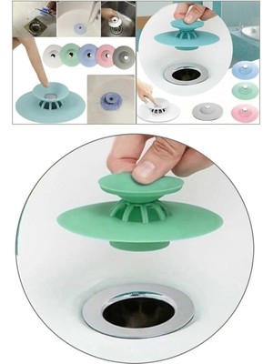 Mikasso Kilitli Lavabo Küvet Duşakabin Süzgeci Silikon Kilitli Lavabo Küvet Tıpası Lavabo Tıkacı Metal Çok R