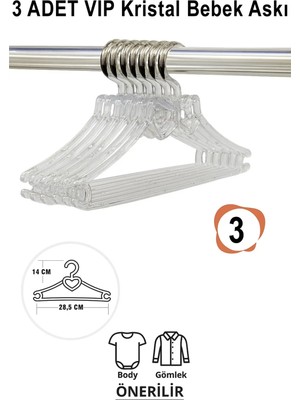 Mikasso Bebek Elbise Askısı 3 Adet Kristal-Fiyonk Bebek Kıyafet Askısı Vıp Plastik Beyaz Tr