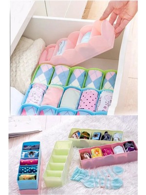 Mikasso Çekmece Içi Çorap Kravat Aksesuar Düzenleyici 5 Bölmeli Organizer Plastik Beyaz Tr