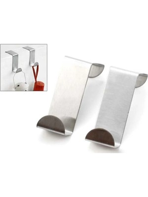 Mikasso Kapı Arkası El Yüz Banyo Havlusu Bornoz Elbise Askısı Metal 2'li Beyaz