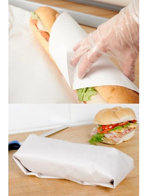 Mikasso 50 Adet 30X40 Sandviç Dürüm Hamburger Ekmek Paketleme Sarma Ambalaj Kağıdı 30 x 40