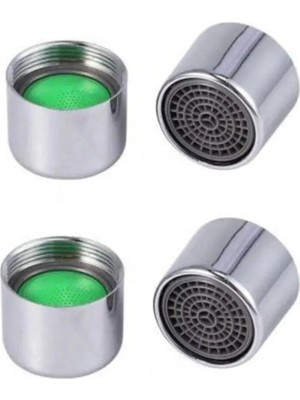 Mikasso Perlatör Su Tasarruflu Kartuş Iç Dişli Batarya Musluk Ucu 4 Lü Siyah