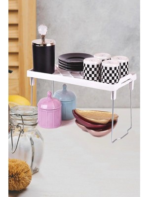 Mikasso Dolap Içi Raf Mutfak Masası Tezgah Üstü Düzenleyici Plastik