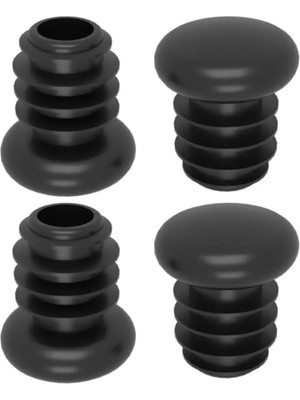 Mikasso 19 mm Plastik Yuvarlak Içe Geçme Profil Tapası Sandalye Pabucu (Kutu) (4 Adet) Gri