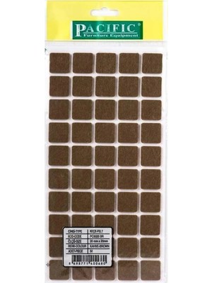 Mikasso Yapışkanlı Zemin Koruyucu Keçesi 20X20 mm (50Lİ Paket) Masa Sandalye Koltuk Sehpa Parke Zemin Koru K
