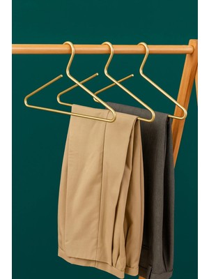 Mikasso 1 Adet Mat Gold Modern Metal Elbise Askısı Sağlam A Kalite Kıyafet Askı Dolap Gardolap Düzenleme Met