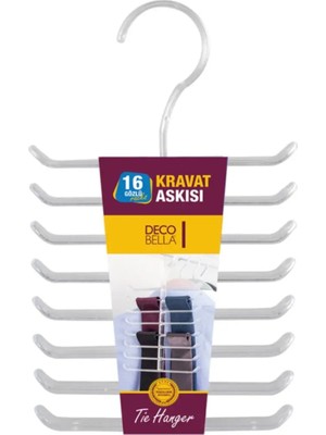 Mikasso Şeffaf Kravat Askısı-Tie Rack Plastik Turkuaz Tr