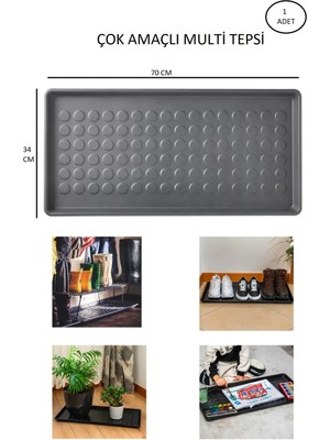 Mikasso Çok Amaçlı Multi Tepsi 70X34 cm Ayakkabılık , Kedi Köpek Mama , Saksılık , Evye Altı Düzenleyeci Pla