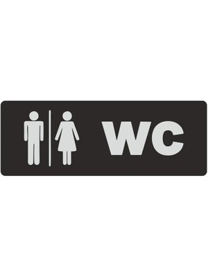 Mikasso Wc Yönlendirme Tabelası Siyah Pleksi Bay& 22X8CM